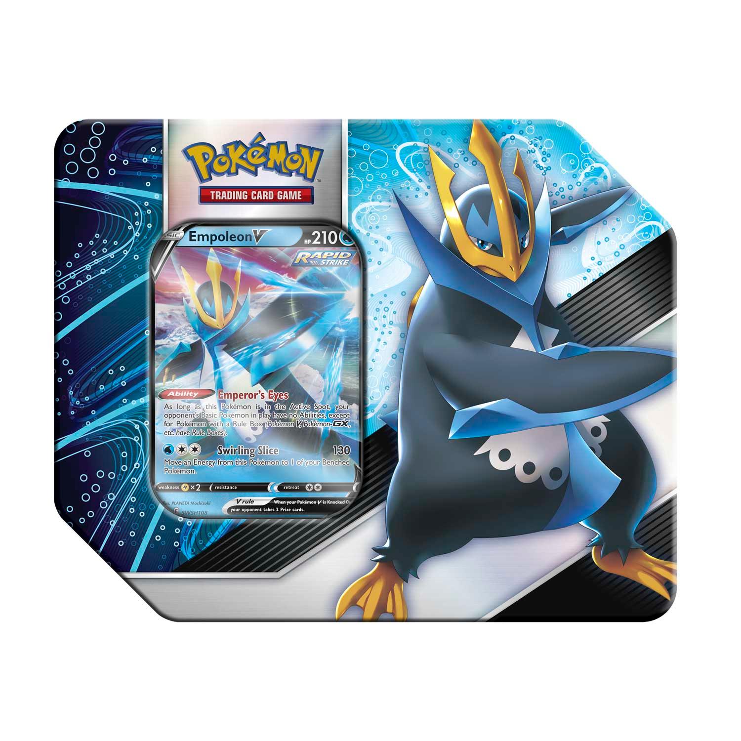 Pokemon Tin - Strikers - Empoleon V on Cover Pokémon 820650809552