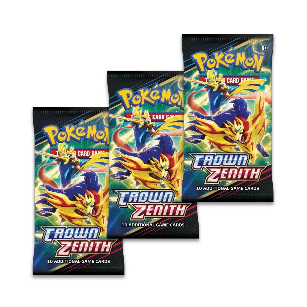 Pokemon Triple Booster Pack - Crown Zenith - 3 Booster Packs & Cinderace Promo Card & Pin - Hobby Champion Inc