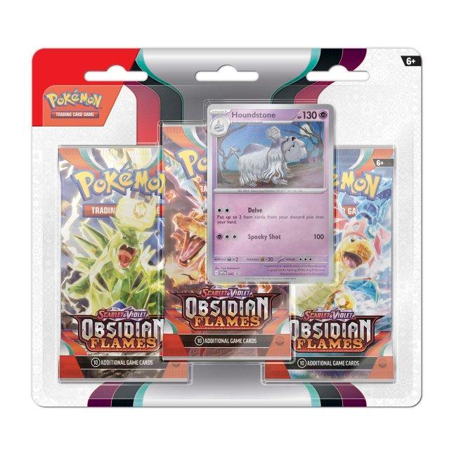 Pokemon Triple Booster Pack - Scarlet & Violet - Obsidian Flames - 3 Booster Packs & Greavard Promo Card - Hobby Champion Inc