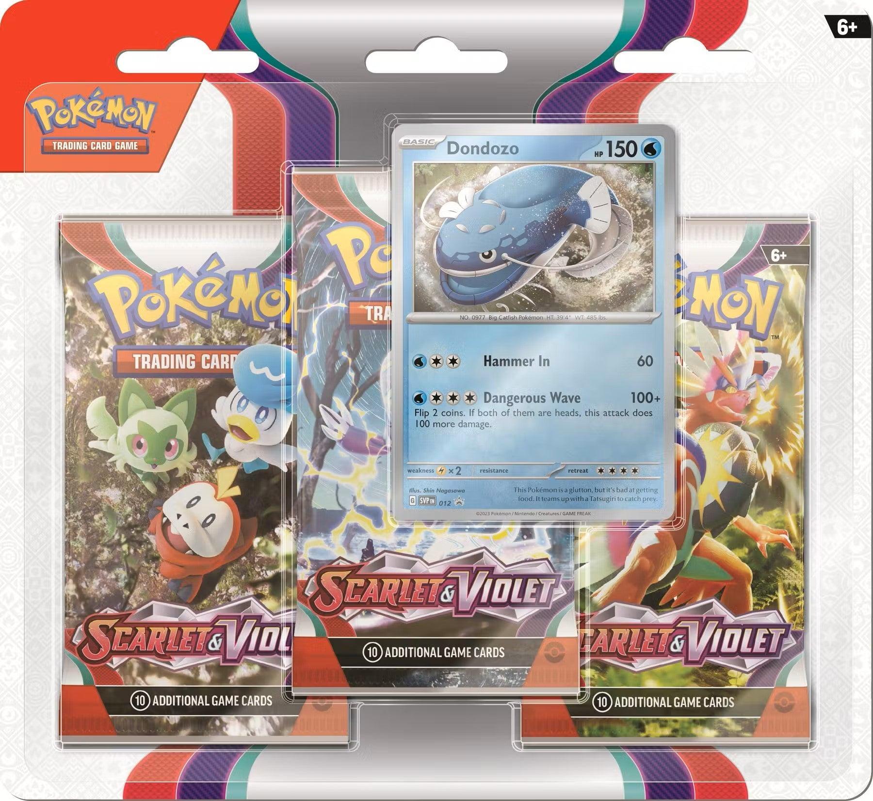 Pokemon Triple Booster Pack - Scarlet & Violet - 3 Booster Packs & Dondozo Promo Card Pokémon 820650853289