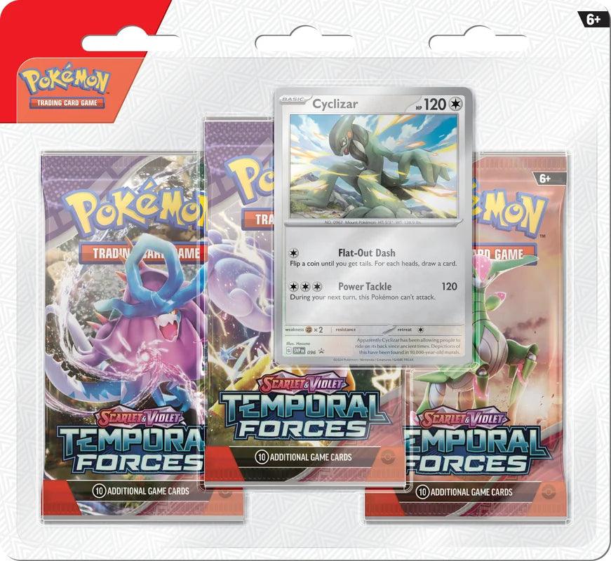 Pokemon Triple Booster Pack - Scarlet & Violet - Temporal Forces - 3 Booster Packs & Cyclizar Promo Card Pokémon 0820650856464