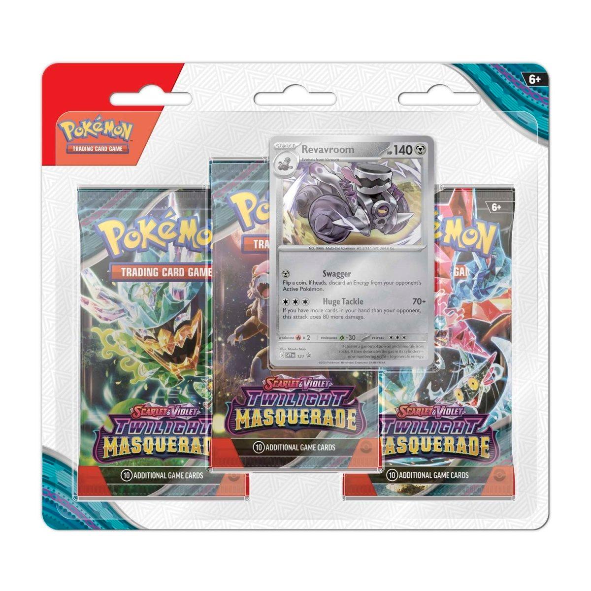 Pokemon Triple Booster Pack - Scarlet & Violet - Twilight Masquerade - Revavroom Promo Card Pokémon 0820650857836