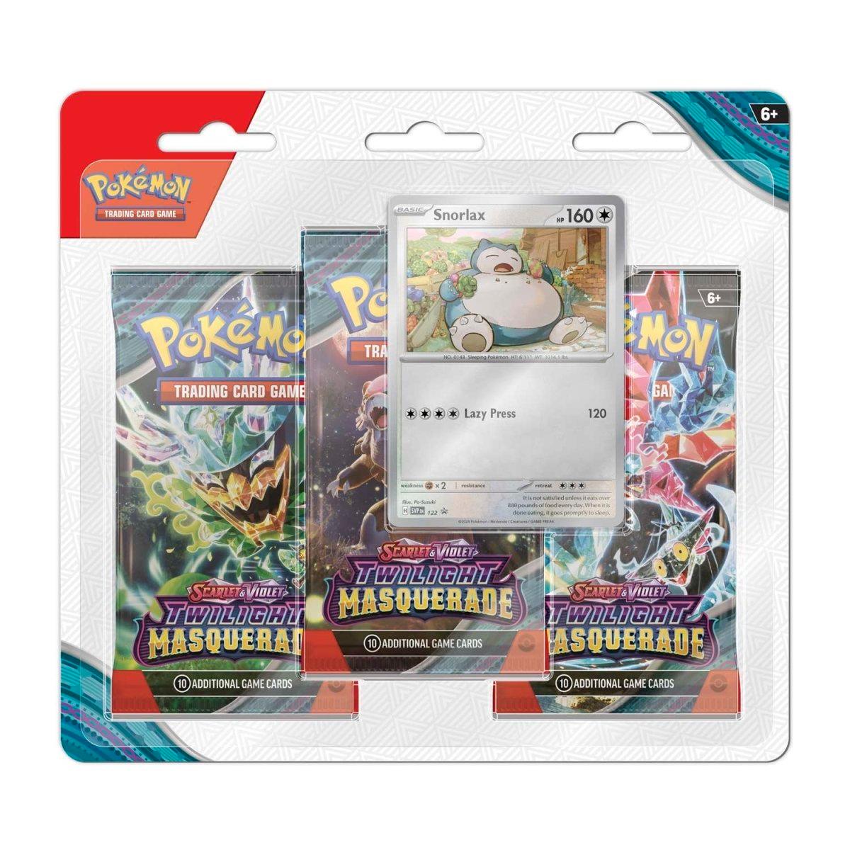 Pokemon Triple Booster Pack - Scarlet & Violet - Twilight Masquerade - Snorlax Promo Card Pokémon 0820650857836