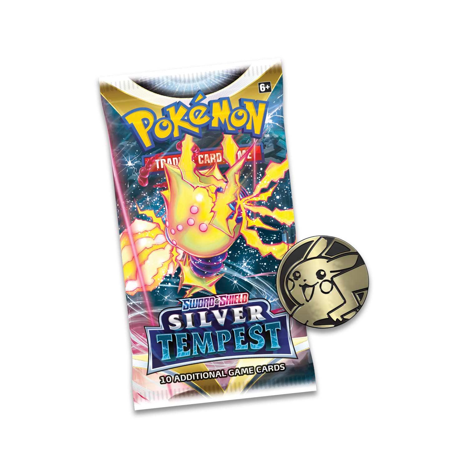 Pokemon Triple Booster Pack - Sword & Shield - Silver Tempest - 3 Boosters Packs & Manaphy Promo Card & 1 Coin Pokémon 820650850967