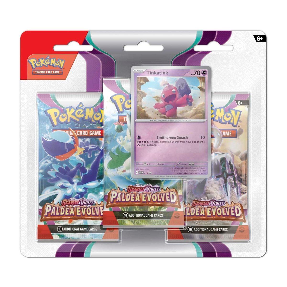 Pokemon - Triple Booster Pack & Tinkatink Promo Card - Scarlet & Violet Paldea Evolved Pokémon 820650853531