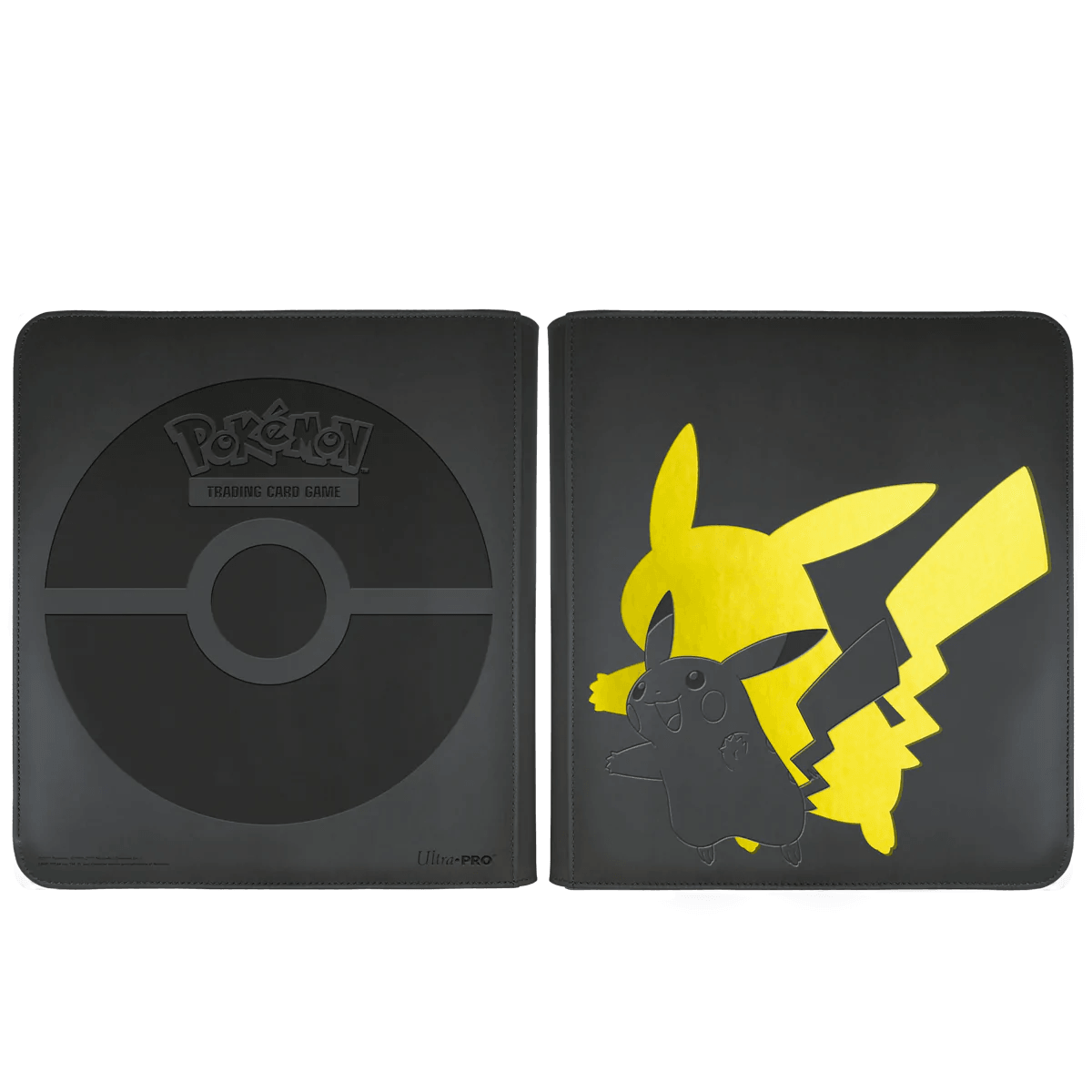 Pokemon - Ultra PRO Binder 12 - Pocket Zippered Elite Series - Leatherette Black & Yellow - Pikachu (Holds 480 cards) Ultra PRO 074427157746