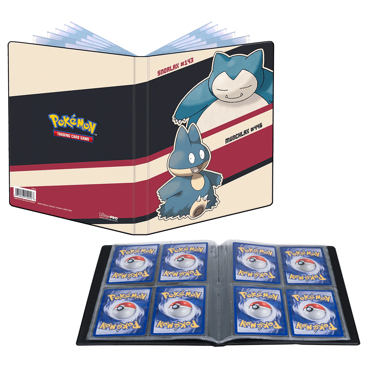 Pokemon - Ultra PRO Binder 4 - Pocket - Snorlax & Munchlax (Holds 80 cards & 4 Oversize cards) Ultra PRO 074427159498