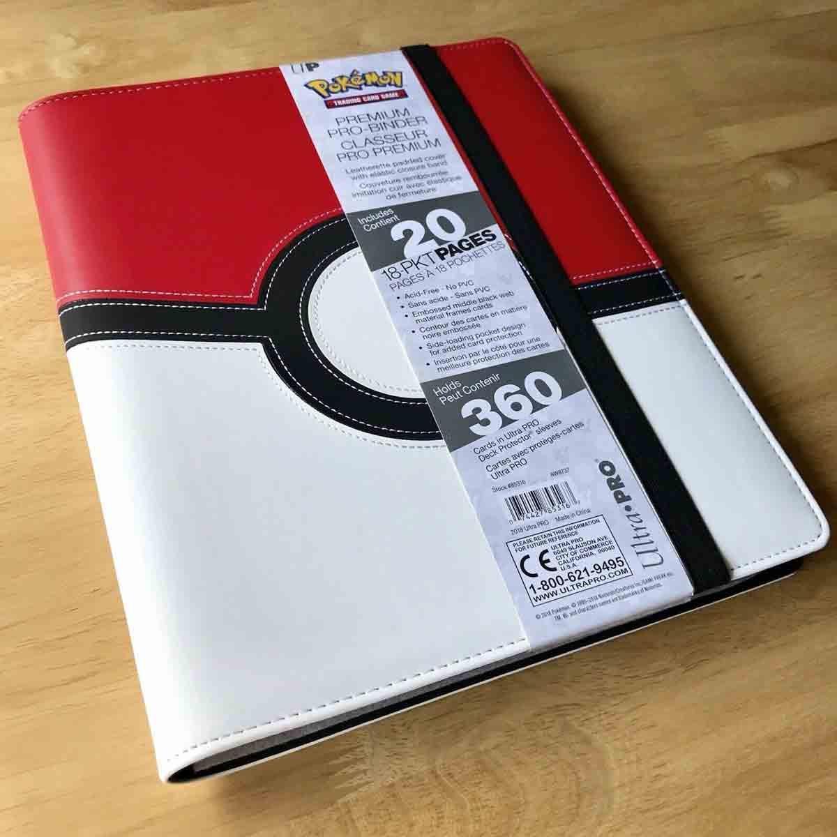 Pokemon - Ultra PRO Binder 9 - Pocket Premium - Leatherette White & Red - Poké Ball (Holds 360 cards) Ultra PRO 074427853167