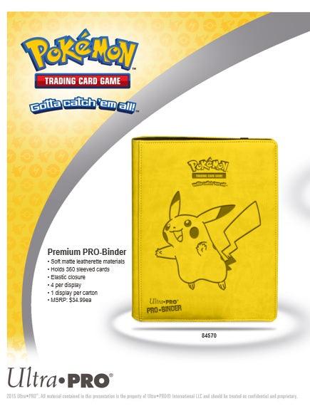 Pokemon - Ultra PRO Binder 9 - Pocket Premium - Leatherette Yellow - Pikachu (Holds 360 cards) Ultra PRO 074427845704