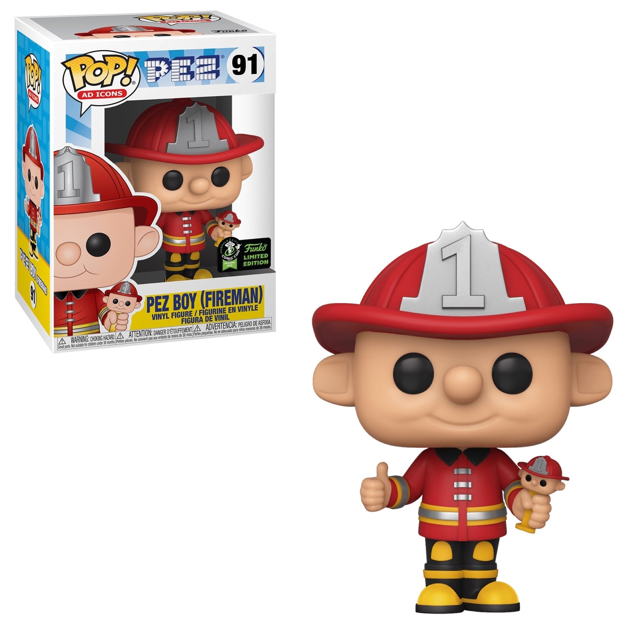 Pop! Ad Icons - Pez Boy (Fireman) - #91 - EXCLUSIVE 2020 Seattle ComicCon Funko 889698459334