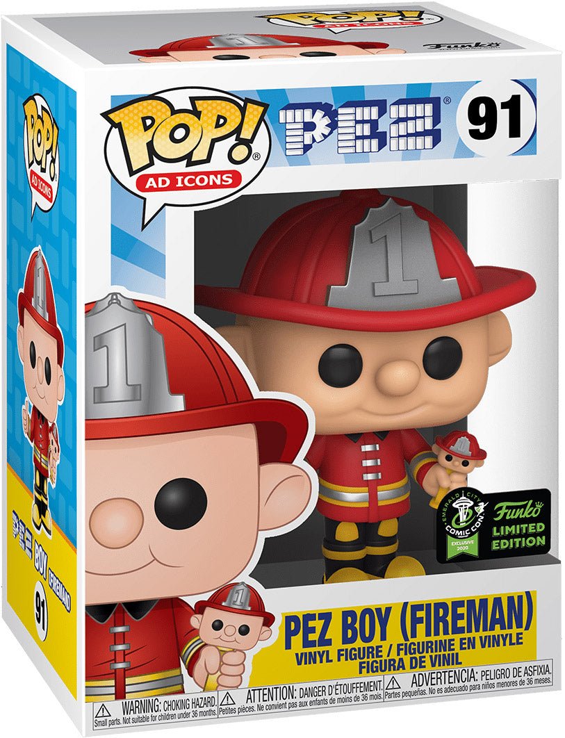 Pop! Ad Icons - Pez Boy (Fireman) - #91 - EXCLUSIVE 2020 Seattle ComicCon Funko 889698459334