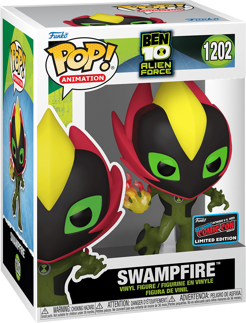 Pop! Animation - Ben 10 Alien Force - Swampfire - #1202 - EXCLUSIVE 2022 New York Comic Con LIMITED Edition - Hobby Champion Inc