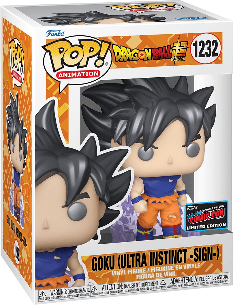 Pop! Animation - Dragon Ball Z - Goku (Ultra Instinct - Sign - ) - #1232 - LIMITED Edition EXCLUSIVE 2022 New York Fall ComicCon Funko 889698658935