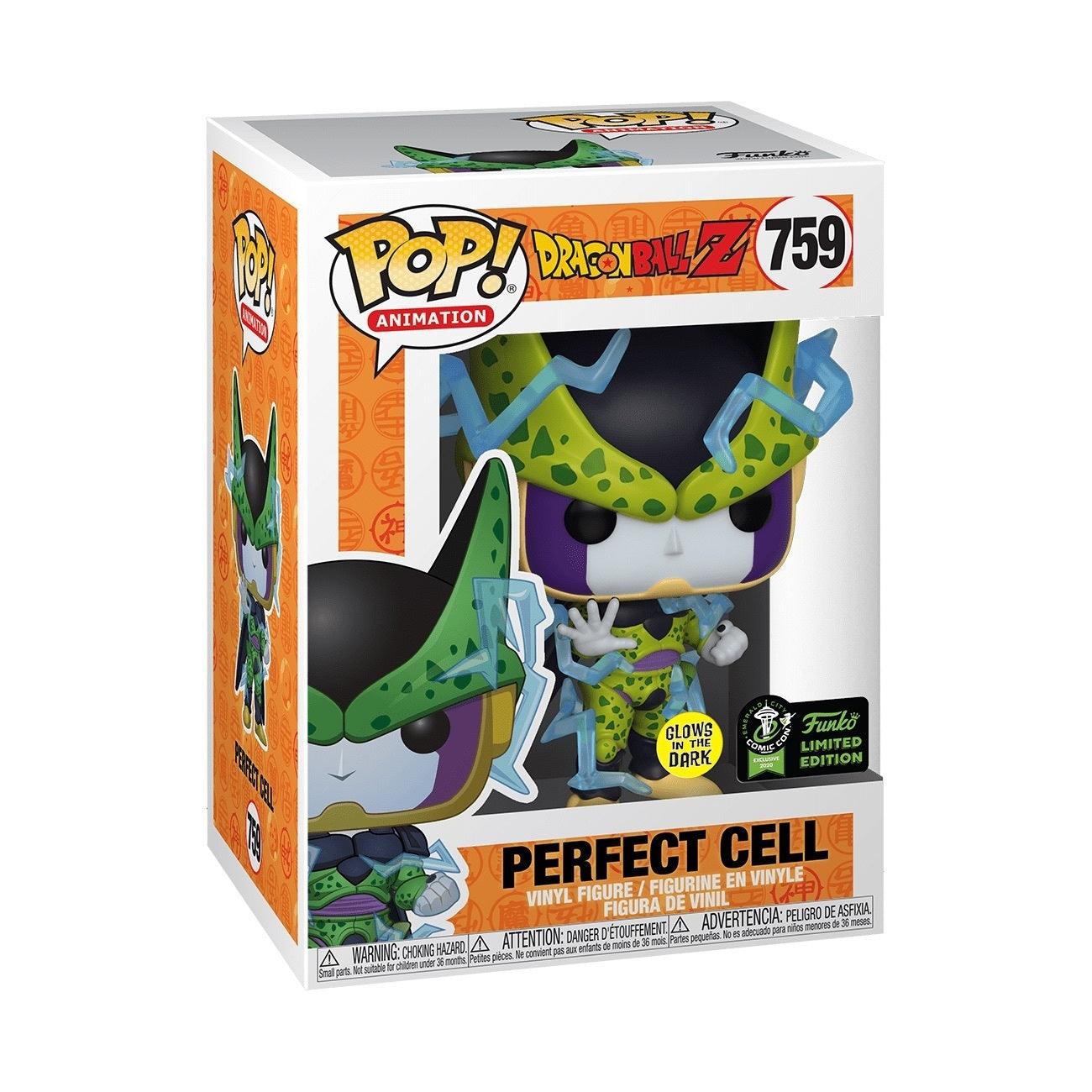 Pop! Animation - Dragon Ball Z - Perfect Cell - #759 - Glow In The Dark & 2020 Emerald City Comic Con LIMITED Edition EXCLUSIVE - Hobby Champion Inc