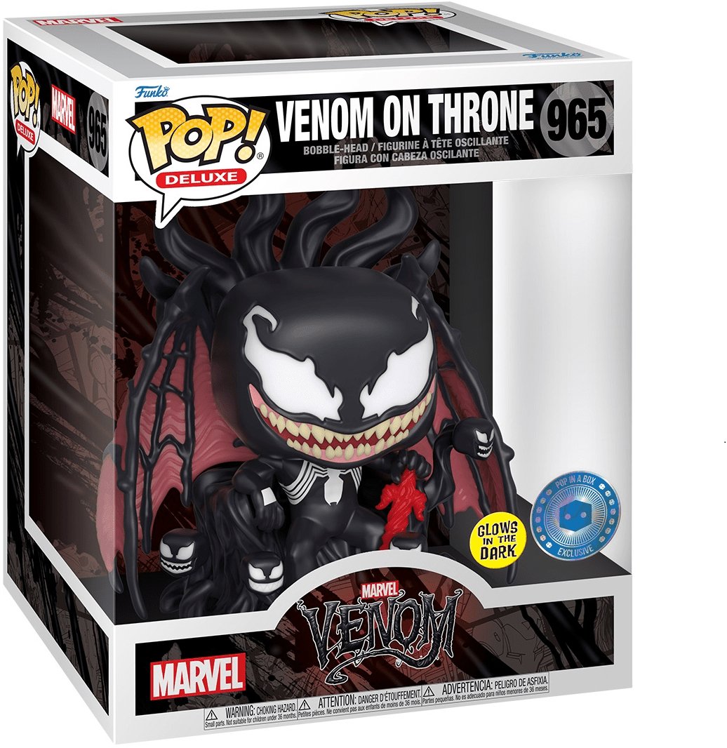 Pop! Deluxe - Marvel - Venom - Venom On Throne - #965 - Glows In The Dark & Pop In a Box EXCLUSIVE Funko 889698601320