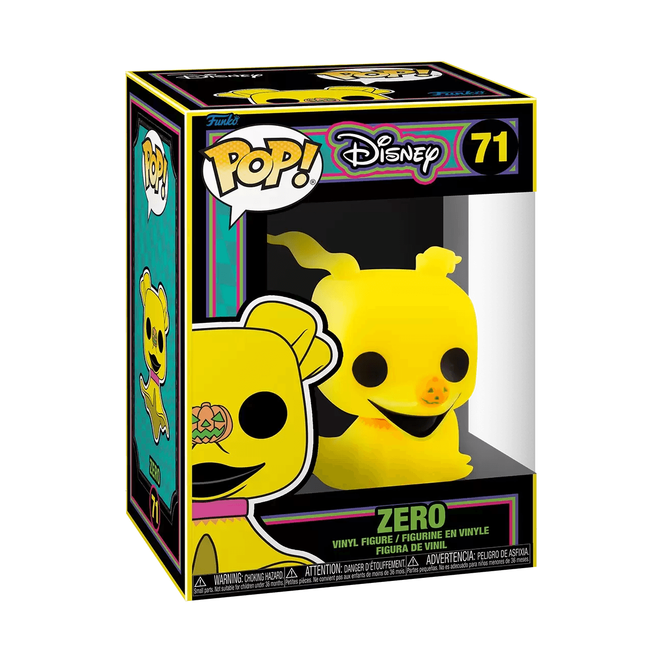 Pop! Disney - The Nightmare Before Christmas - Zero - #71 - Blacklight Glow Funko 889698639644