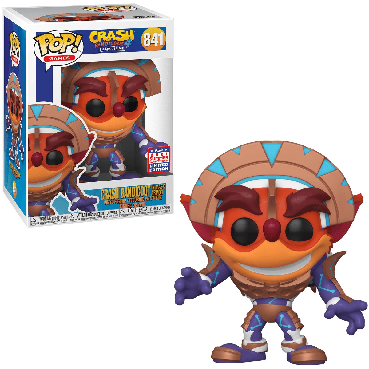 Pop! Games - Crash Bandicoot - Crash Bandicoot In Mask Armor - #841 - 2021 San Diego Summer Convention EXCLUSIVE Funko 889698559232