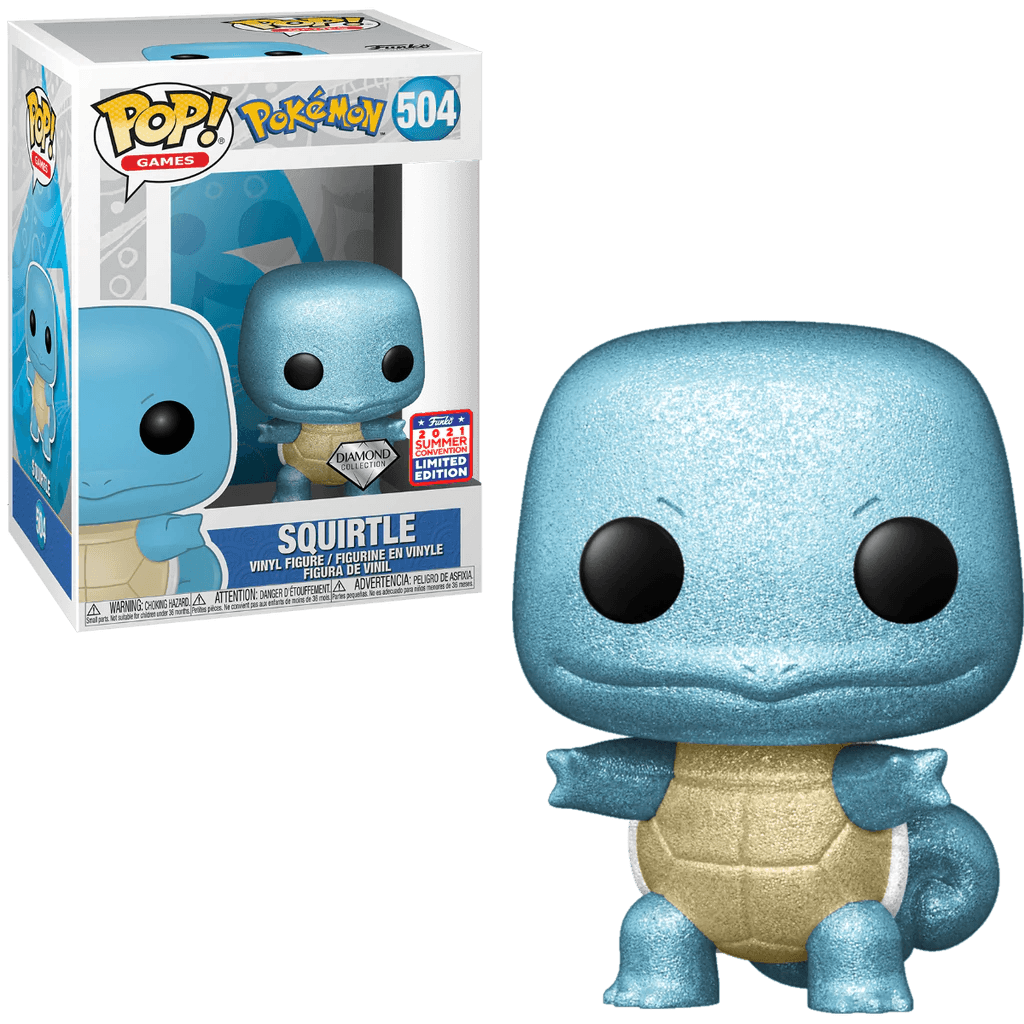 Pop! Games - Pokemon - Squirtle - #504 - DIAMOND Collection & 2021 San Diego Summer Convention LIMITED Edition Funko 889698559225