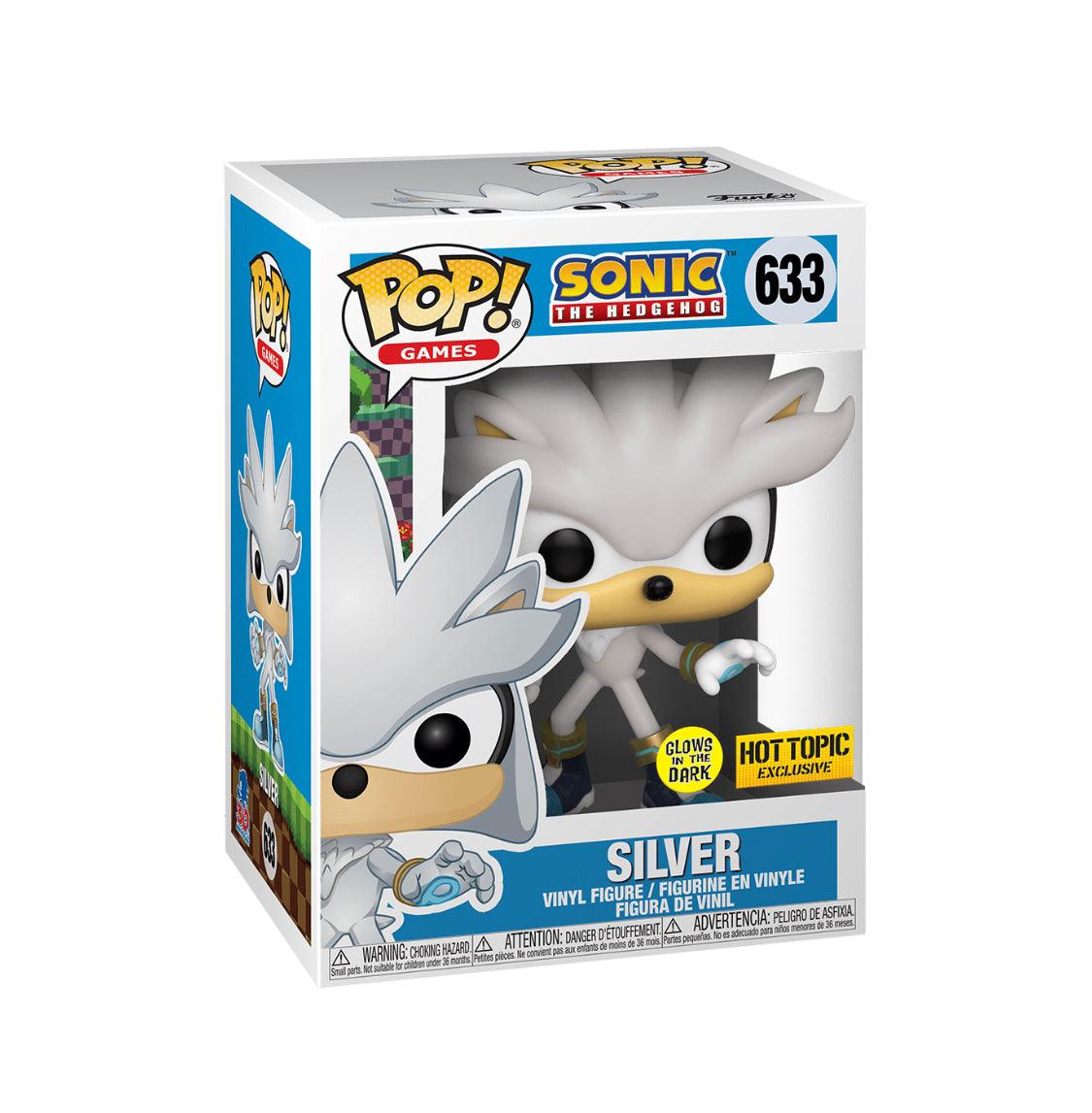 Pop! Games - Sonic the Hedgehog - Silver - #633 - Glows in the Dark & Hot Topic EXCLUSIVE Funko 889698522496