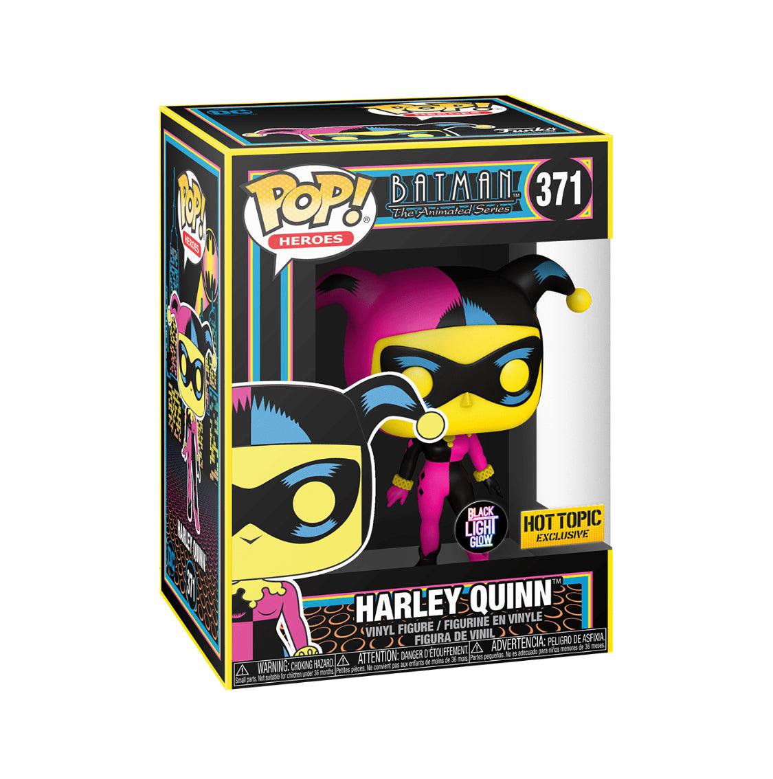 Pop! Heroes - DC - Batman Animated Series - Harley Quinn - #371 - Blacklight Glow & Hot Topic EXCLUSIVE Funko 889698517263