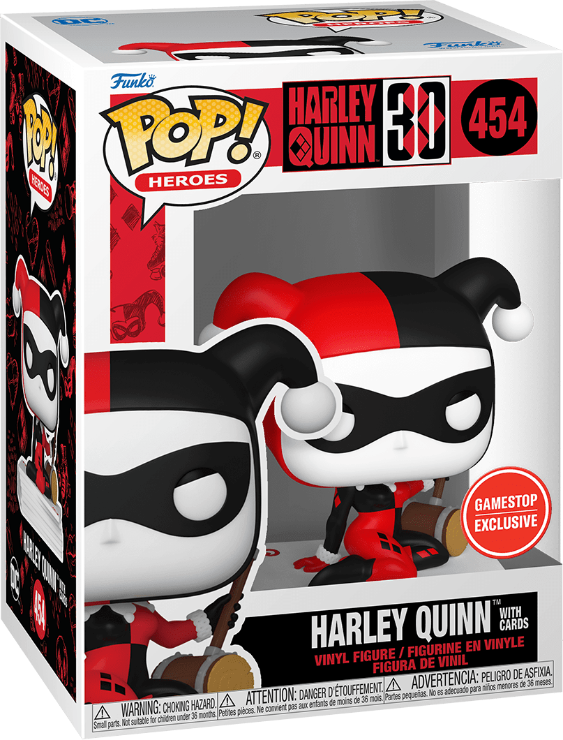 Pop! Heroes - DC - Harley Quinn 30th Anniversary - Harley Quinn With Cards - #454 - GameStop EXCLUSIVE Funko 889698663182