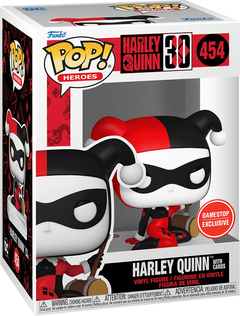 Pop! Heroes - DC - Harley Quinn 30th Anniversary - Harley Quinn With Cards - #454 - GameStop EXCLUSIVE - Hobby Champion Inc