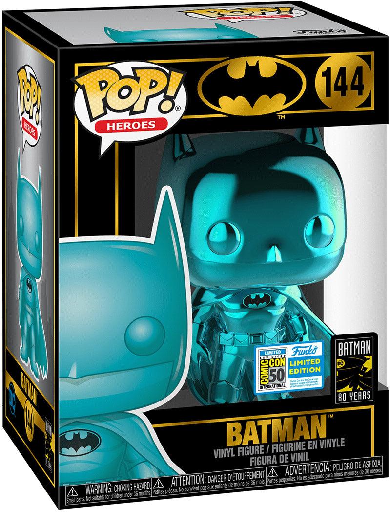 Pop! Heroes - DC Super Heroes - Batman - #144 - Teal Chrome Color - LIMITED Edition EXCLUSIVE 2019 San Diego ComicCon Funko 889698400978