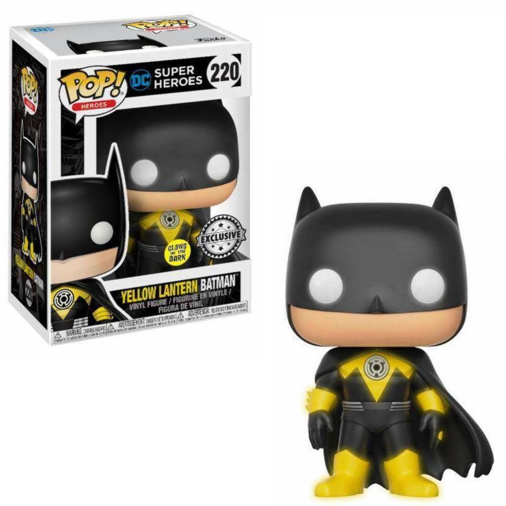 Pop! Heroes - DC - Yellow Lantern Batman - #220 - Glows In The Dark & EXCLUSIVE Funko 889698218597