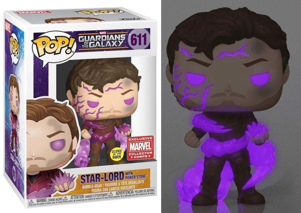 Pop! Marvel - Guardians Of The Galaxy - Star - Lord With Power Stone - #611 - Glows In The Dark & Marvel Collector Corps EXCLUSIVE Funko 889698469579