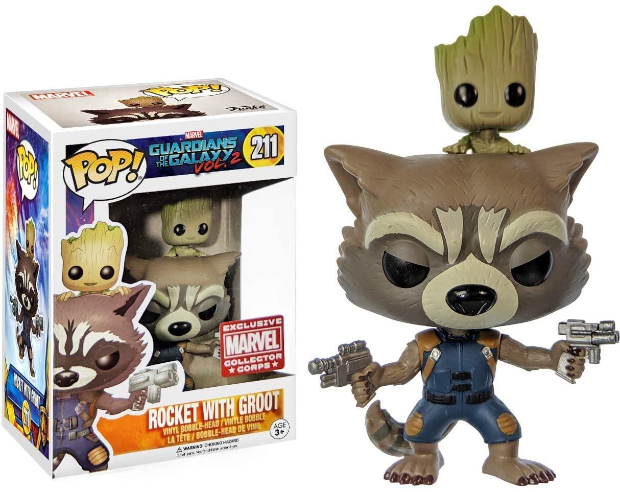 Pop! Marvel - Guardians Of The Galaxy Vol. 2 - Rocket With Groot - #211 - Marvel Collection Corps EXCLUSIVE Funko 340264