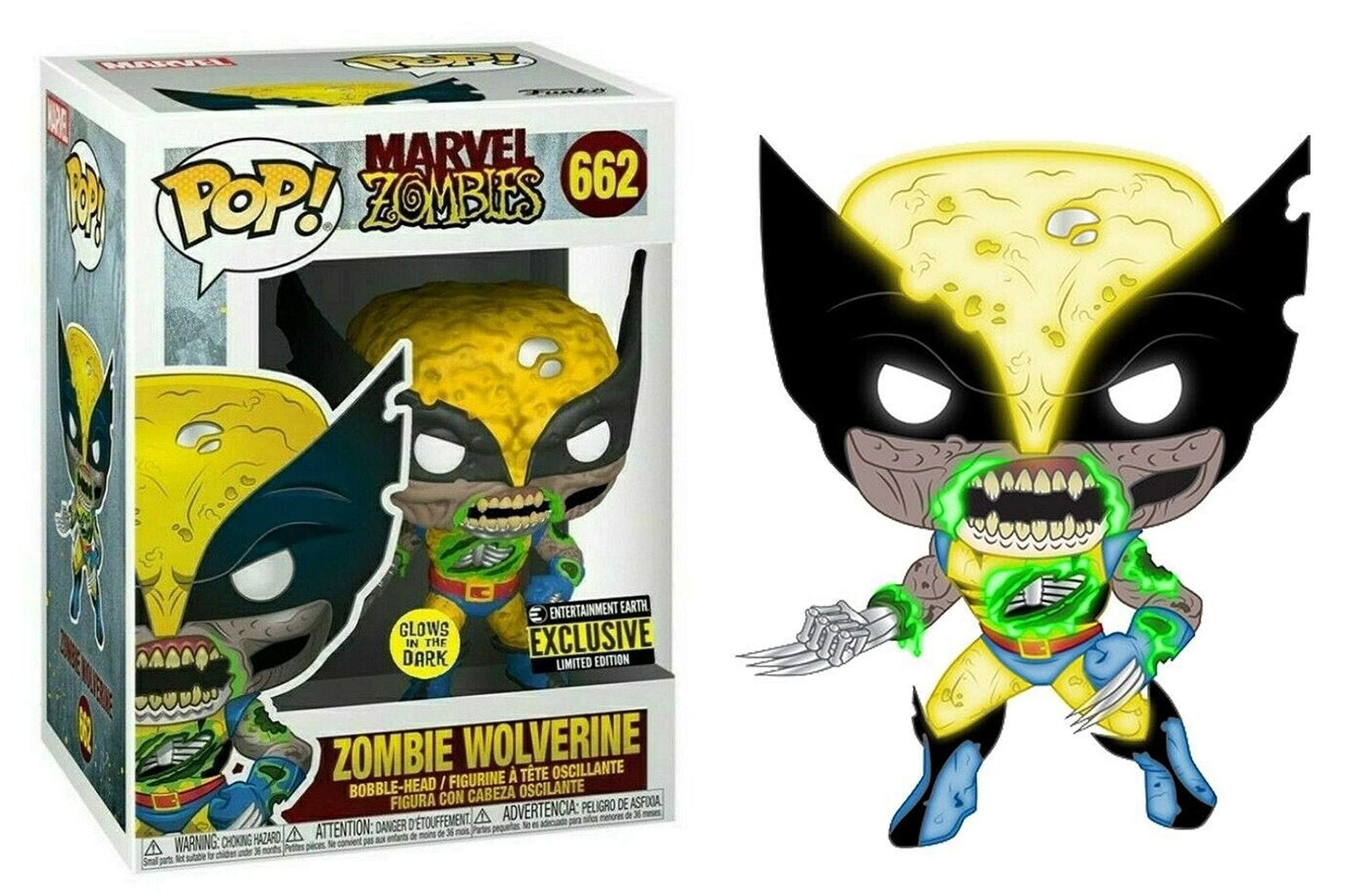 Pop! Marvel - Marvel Zombies - Zombie Wolverine - #662 - Glows in the Dark & Entertainment Earth EXCLUSIVE LIMITED Edition Funko 889698366489