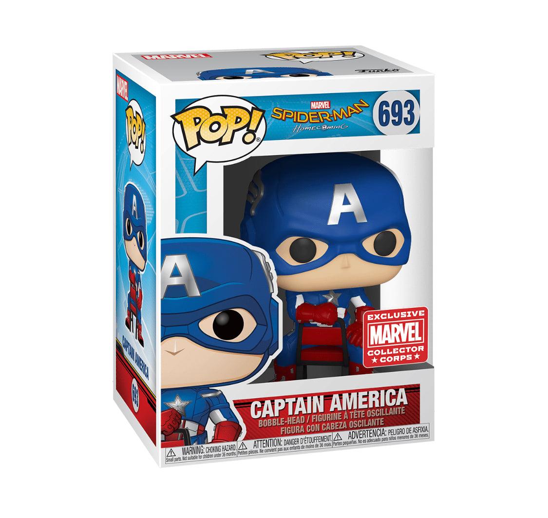 Pop! Marvel - Spider - Man: Homecoming - Captain America - #693 - Marvel Collection Corps EXCLUSIVE Funko 889698541374