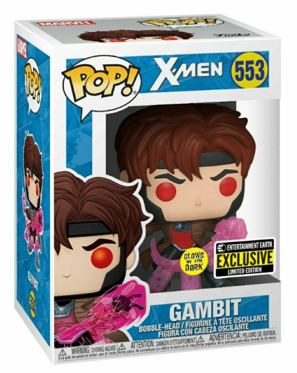 Pop! Marvel - X - Men - Gambit - #553 - Glows In The Dark & Entertainment Earth EXCLUSIVE Funko 889698475297