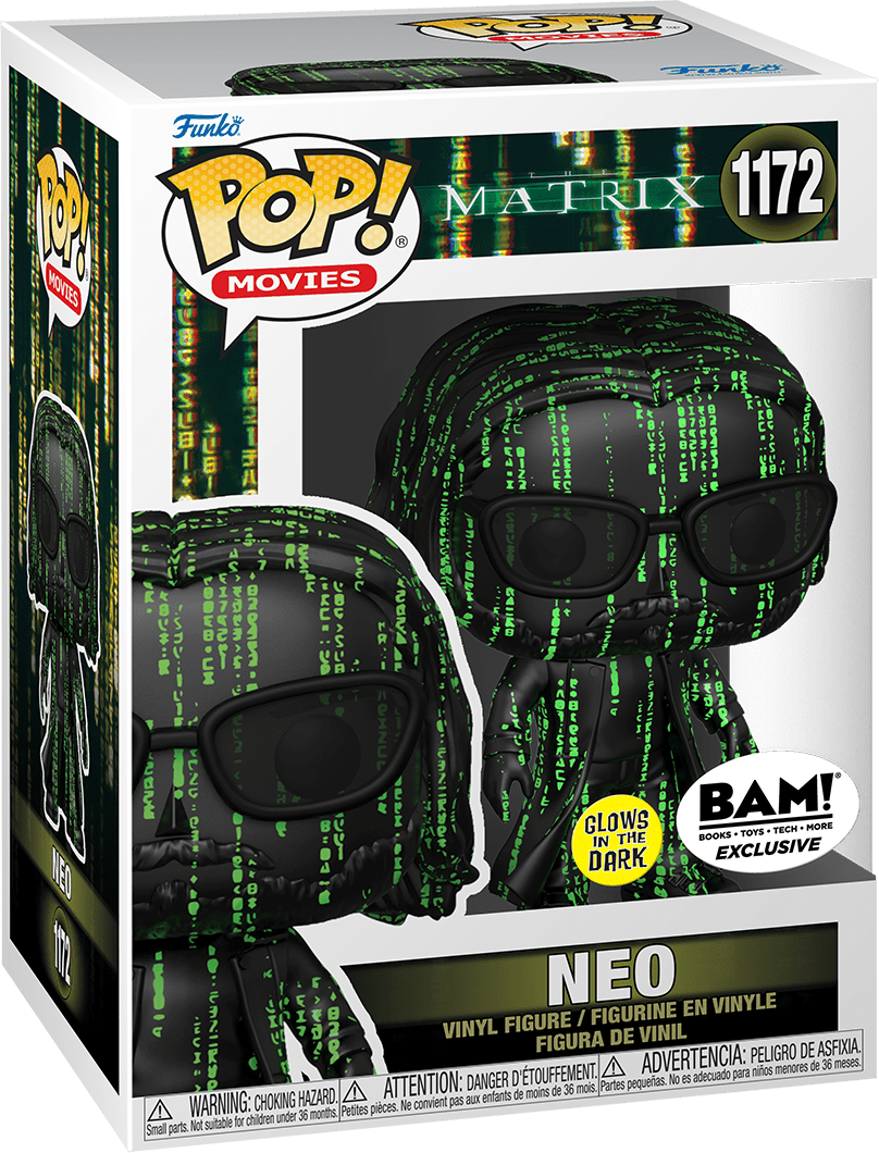 Pop! Movies - The Matrix - Neo - #1172 - Glow In The Dark & BAM! EXCLUSIVE - Hobby Champion Inc