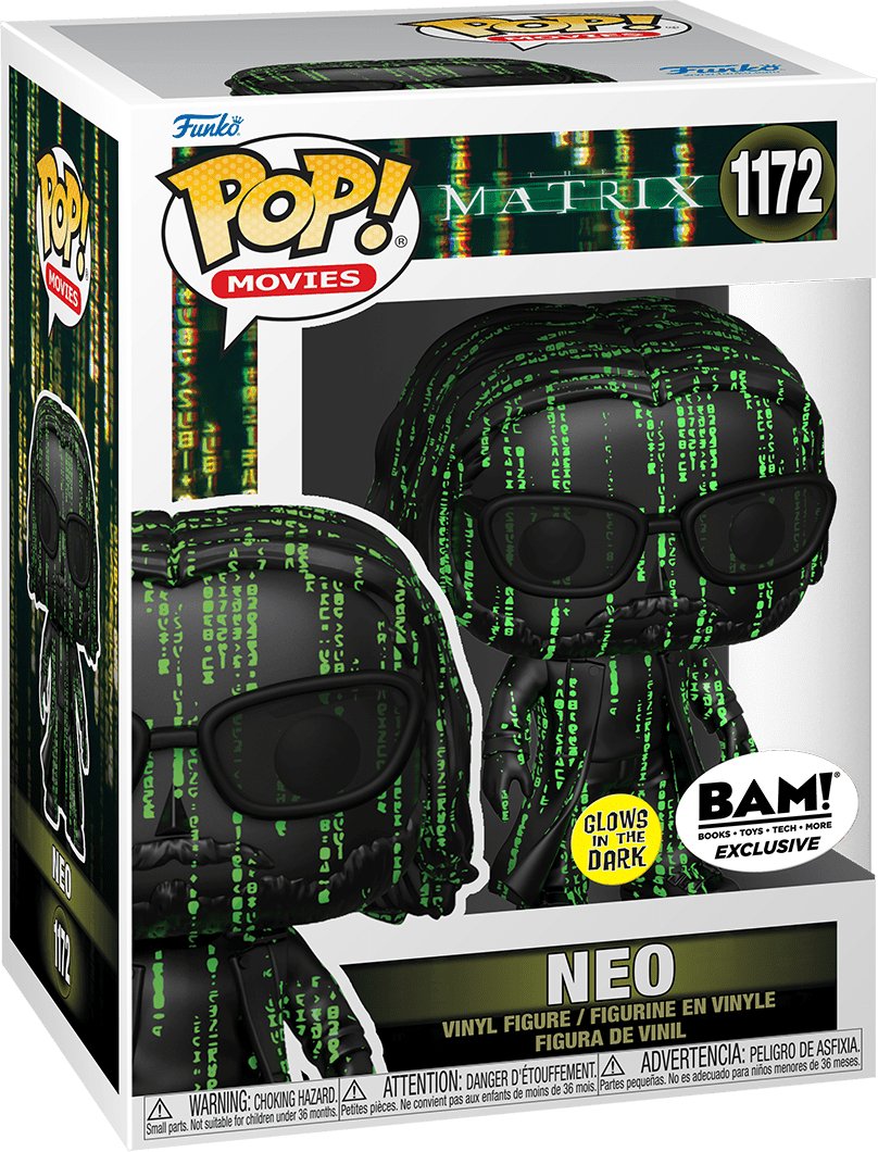 Pop! Movies - The Matrix - Neo - #1172 - Glows In The Dark & BAM! EXCLUSIVE Funko 889698603829