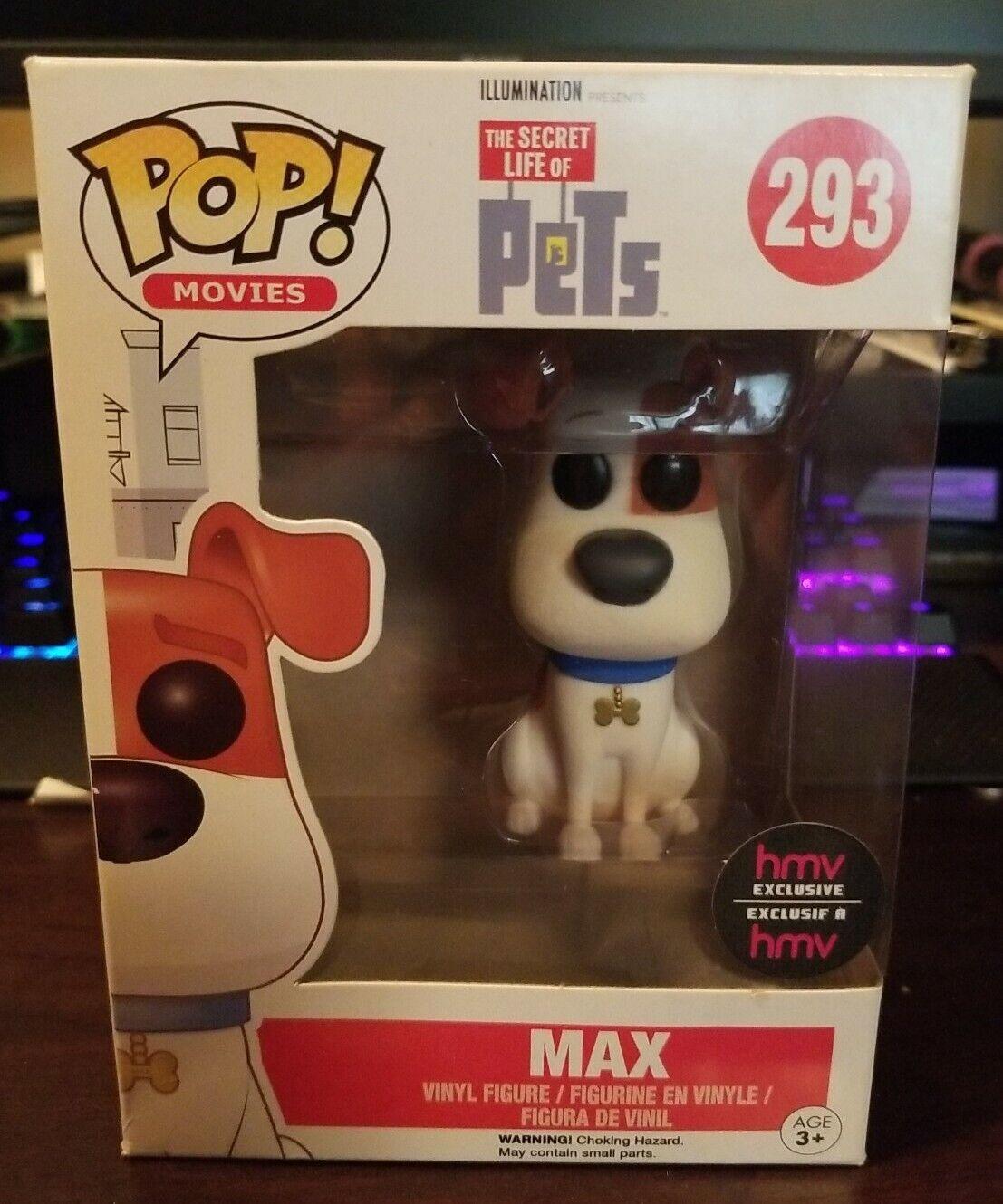 Pop! Movies - The Secret Life Of Pets - Max - #293 - FLOCKED & HMV EXCLUSIVE - Hobby Champion Inc