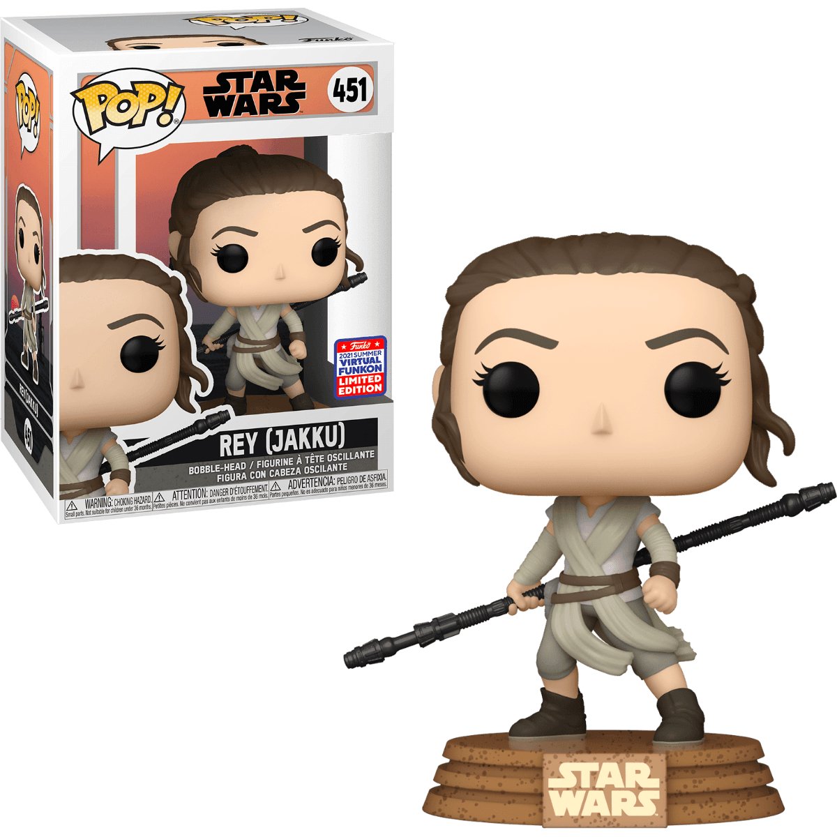 Pop! Star Wars - Rey (Jakku) - #451 - 2021 Summer Virtual Funkon LIMITED Edition Funko 889698554985