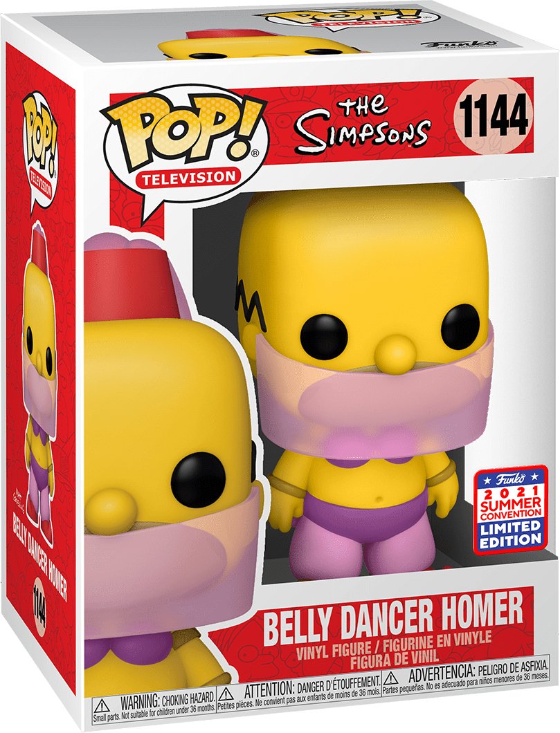 Pop! Television - The Simpsons - Belly Dancer Homer - #1144 - 2021 Summer Convention LIMITED Edition Funko 889698555609