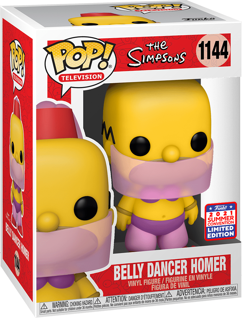 Pop! Television - The Simpsons - Belly Dancer Homer - #1144 - 2021 Summer Convention LIMITED Edition - Hobby Champion Inc