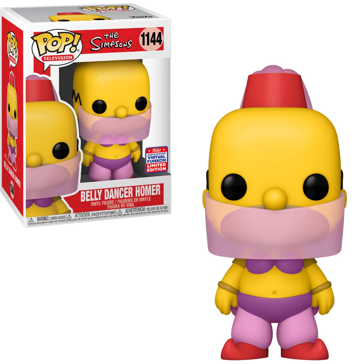 Pop! Television - The Simpsons - Belly Dancer Homer - #1144 - 2021 Summer Virtual Funkon LIMITED Edition Funko 889698555609