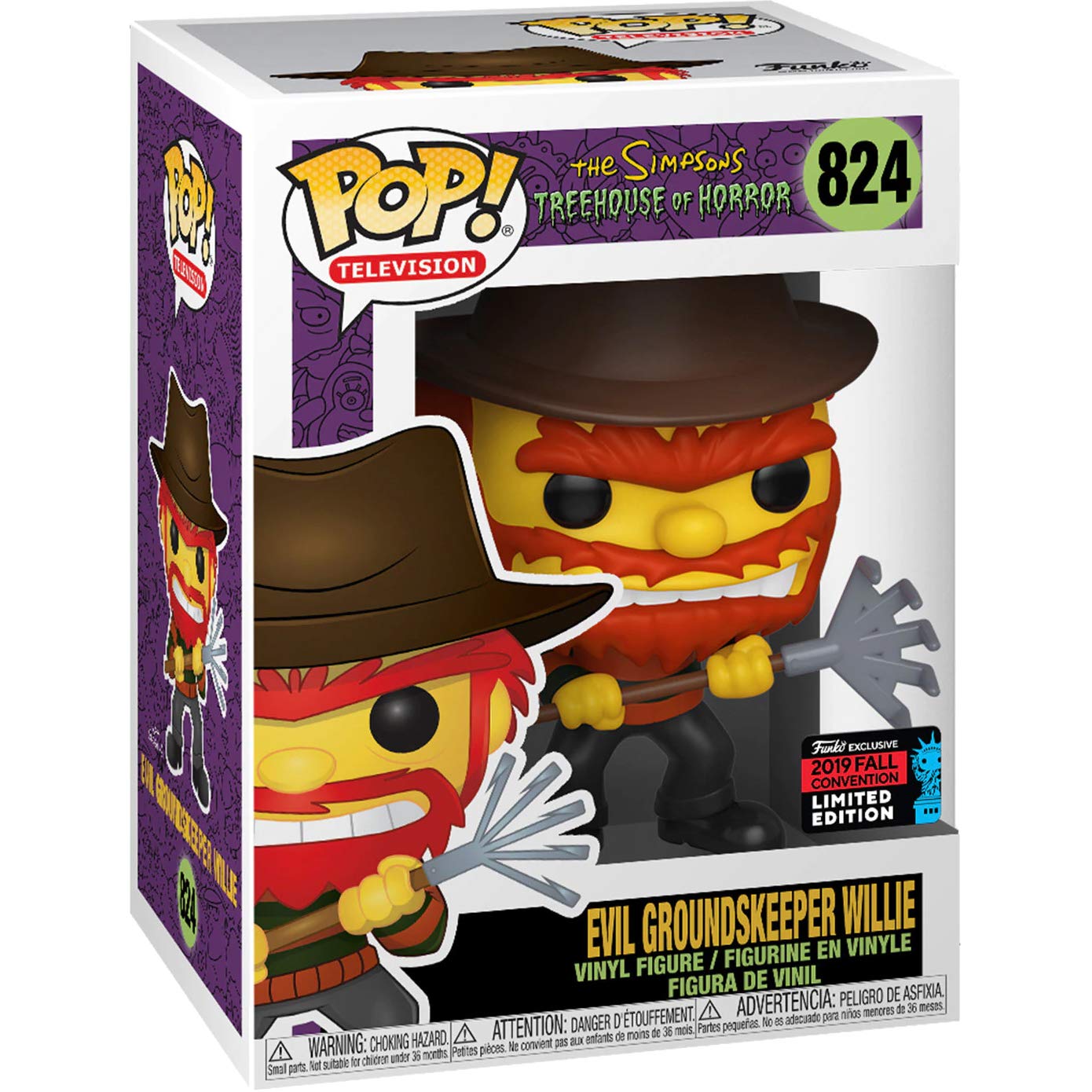 Pop! Television - The Simpsons Treehouse of Horror - Evil Groundskeeper Willie - #824 - 2020 New York Fall Convention LIMITED Edition EXCLUSIVE Funko 0889698397261