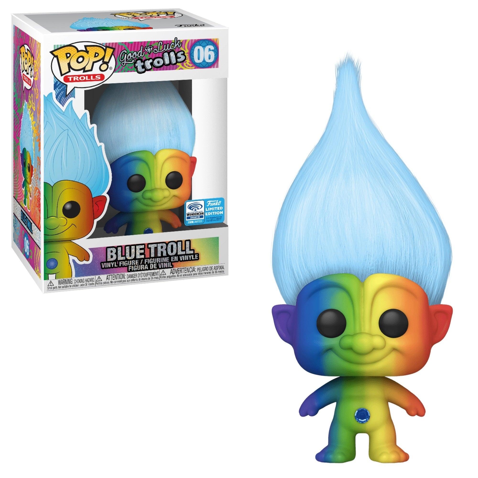 Pop! Trolls - Good Luck Trolls - Blue Troll - #06 - 2020 Anaheim WonderCon LIMITED Edition EXCLUSIVE Funko 889698463119