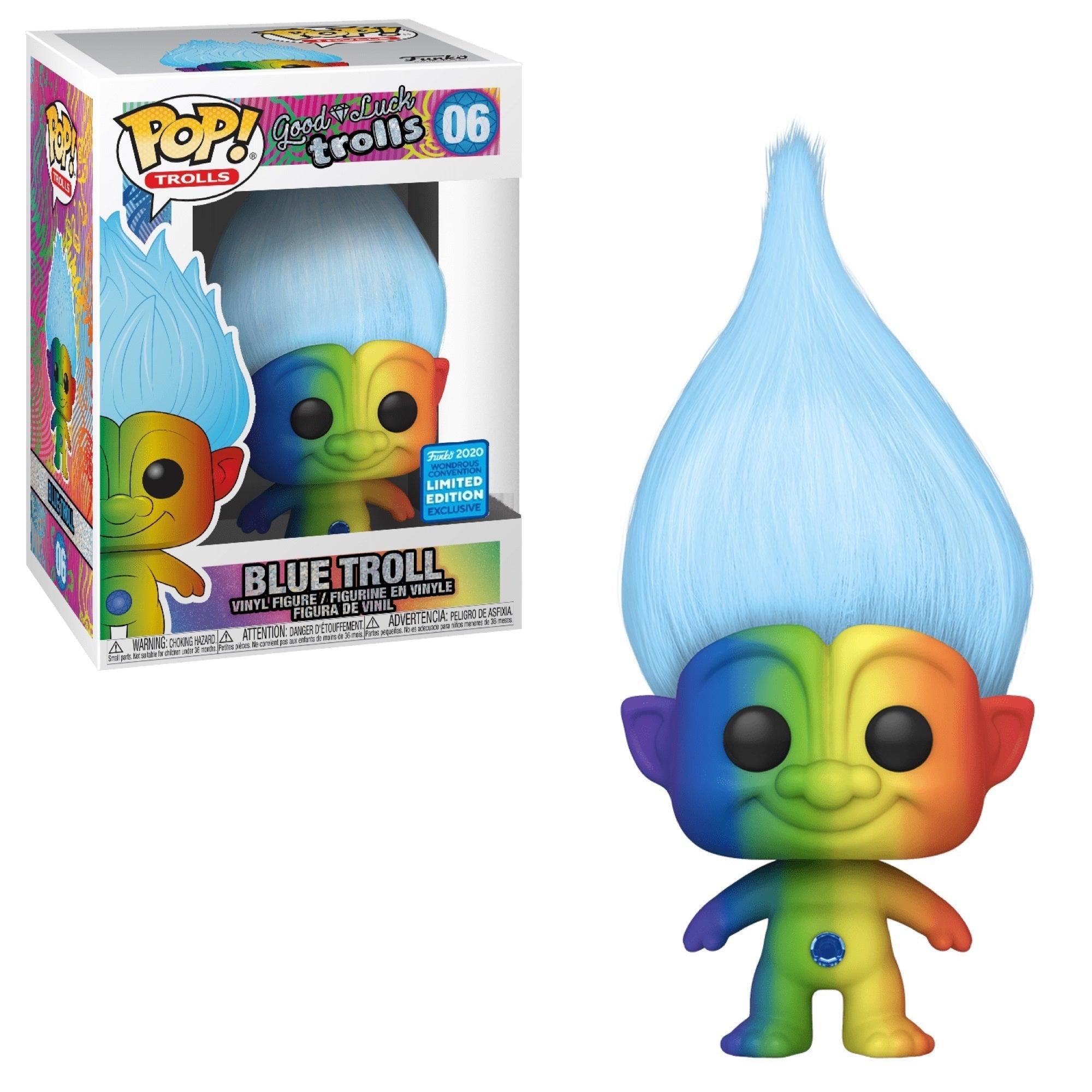 Pop! Trolls - Good Luck Trolls - Blue Troll - #06 - 2020 Wondrous Convention LIMITED Edition EXCLUSIVE Funko 889698463119