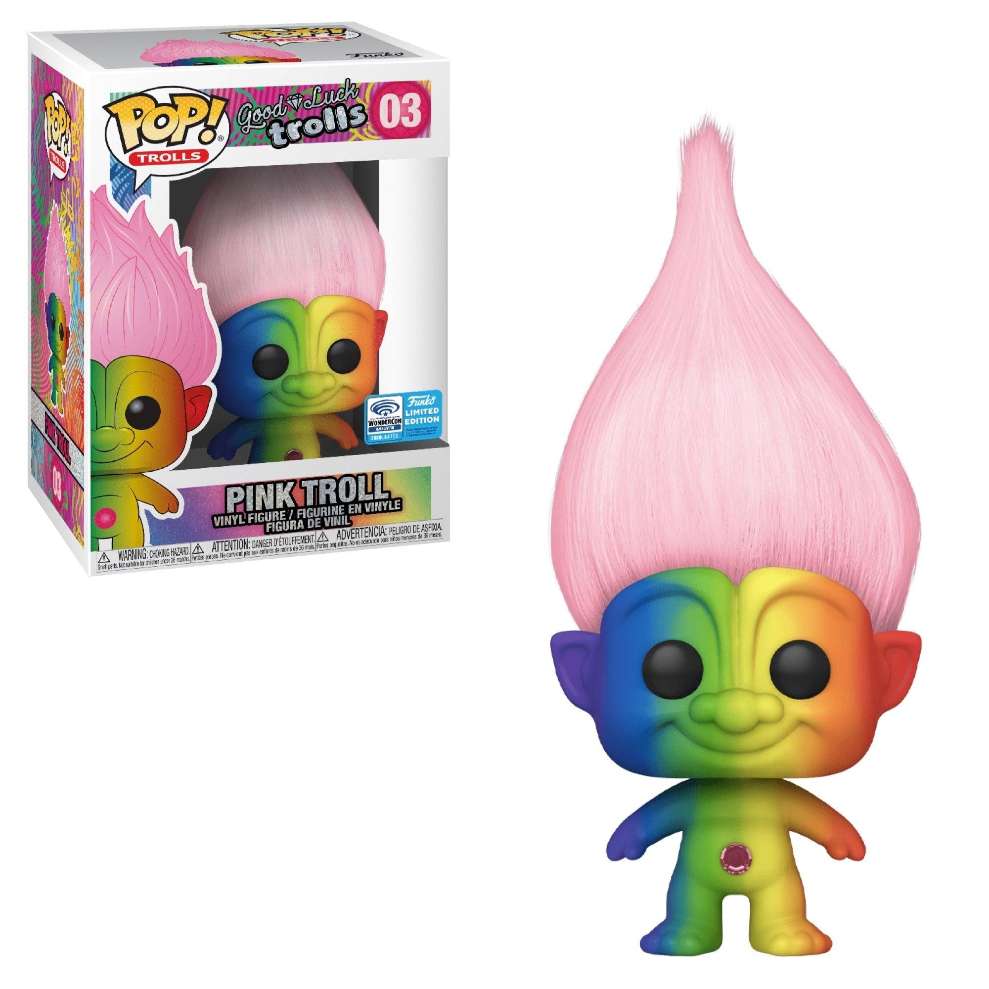 Pop! Trolls - Good Luck Trolls - Pink Troll - #03 - 2020 Anaheim WonderCon LIMITED Edition EXCLUSIVE Funko 889698463126