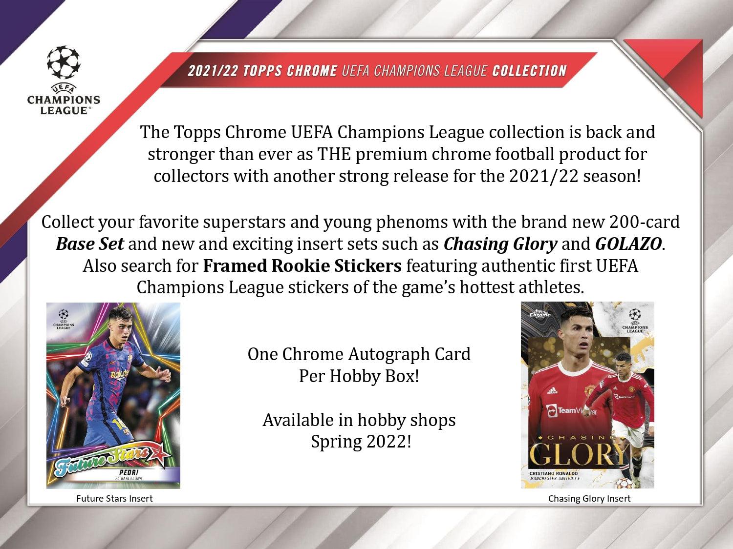 Soccer - 2021/22 - UEFA Champions League - Topps Chrome - Hobby Pack (4 Cards) Topps 887521106875