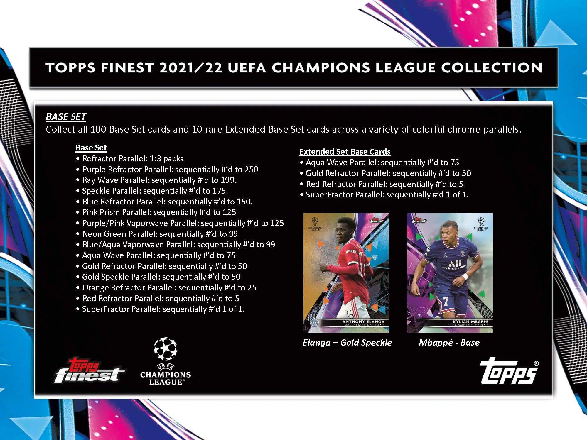 Soccer - 2021/22 - UEFA Champions League - Topps Finest - Hobby Pack (5 Cards) Topps 887521106028