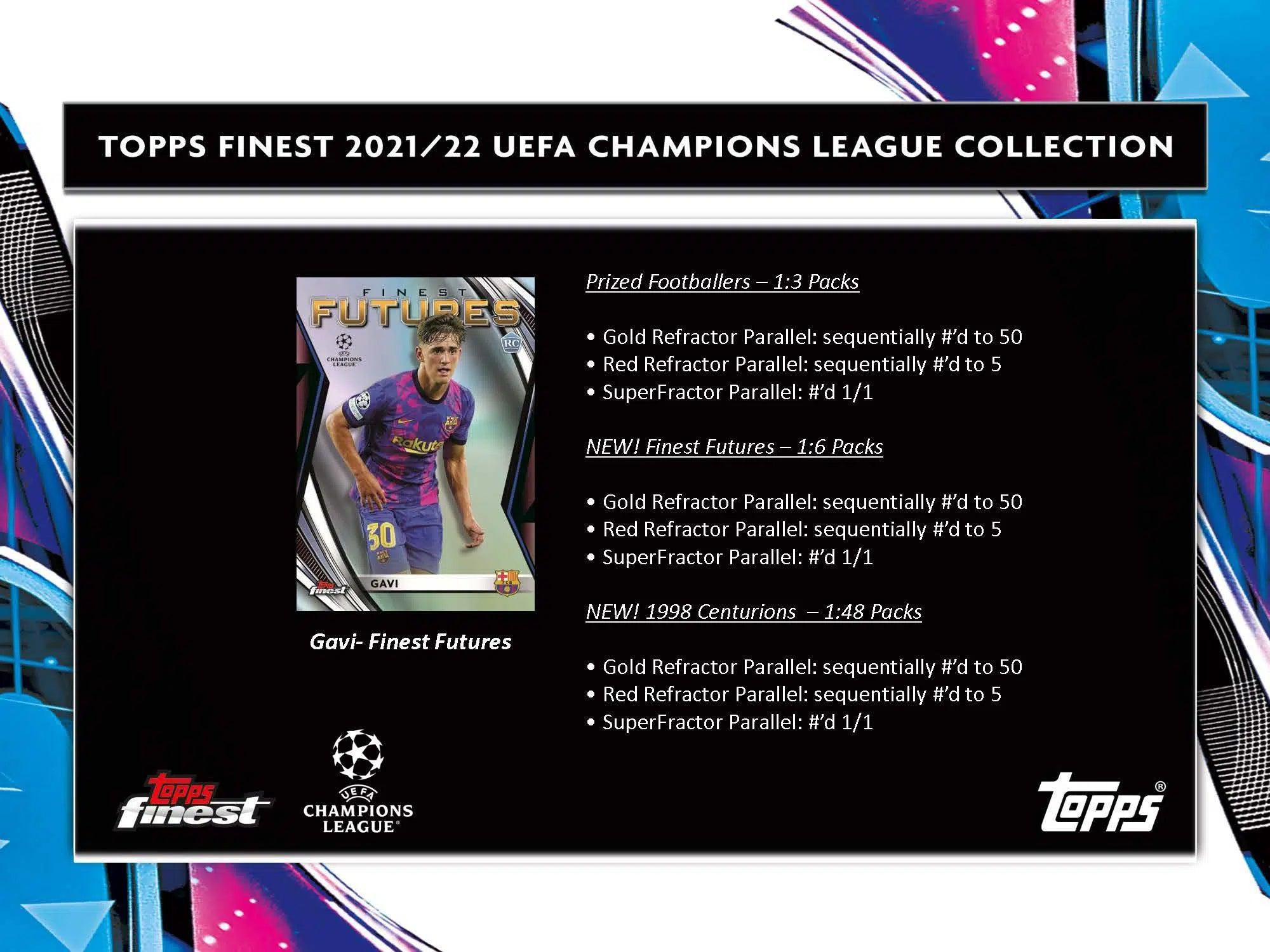 Soccer - 2021/22 - UEFA Champions League - Topps Finest - Hobby Pack (5 Cards) Topps 887521106028