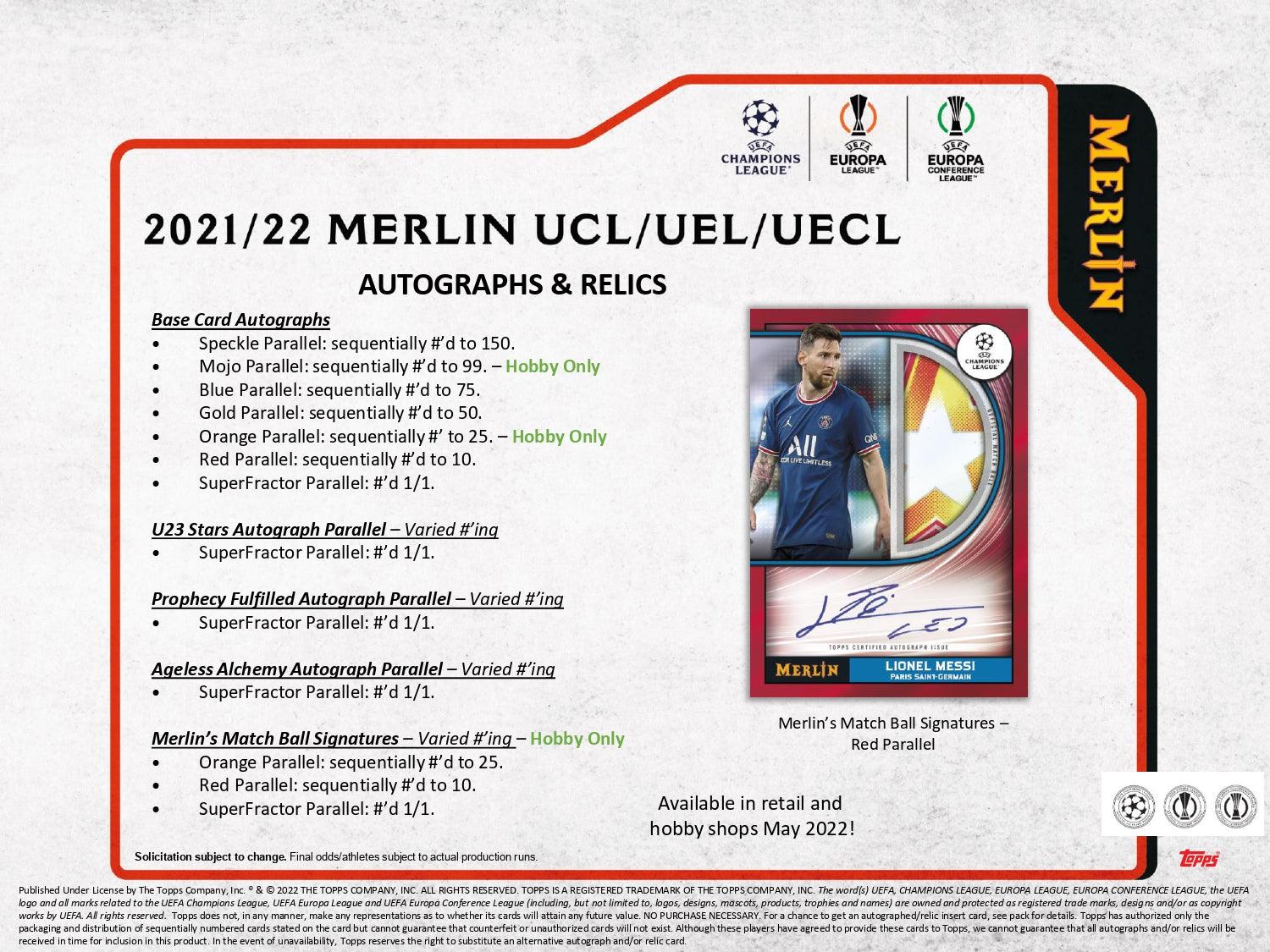 Soccer - 2021/22 - UEFA Champions League - Topps Merlin - Hobby Box (18 Packs) Topps 887521109128