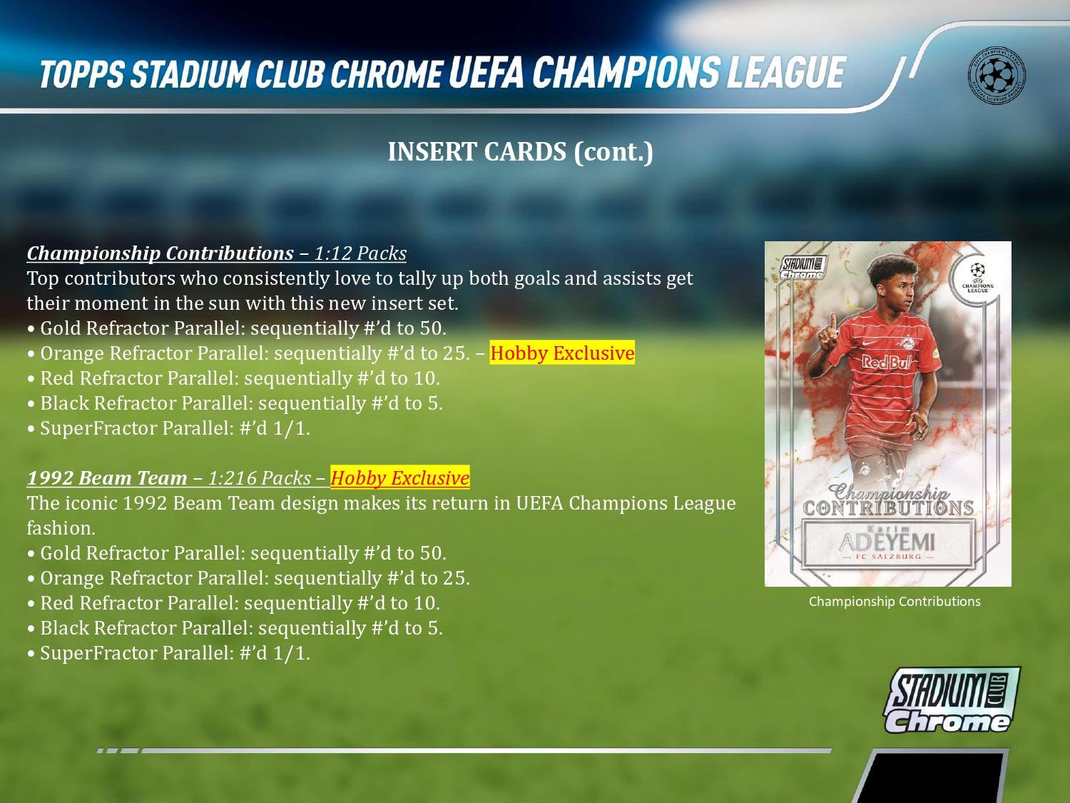 Soccer - 2021/22 - UEFA Champions League - Topps Stadium Club Chrome - Hobby Box (18 Packs) Topps 887521110117