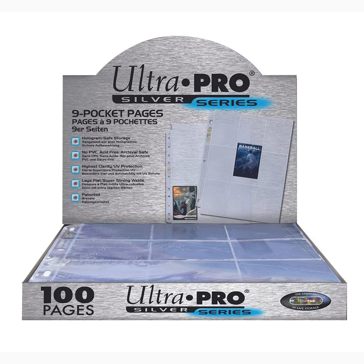 Ultra PRO - 9 Pocket Pages Box for Standard Size Cards - Silver Series (100 Pages per Box) Ultra PRO 074427814427